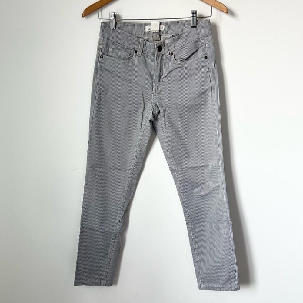 H&M Striped‎ Ankle Skinny Jeans Size 6 Blue White Denim Pants